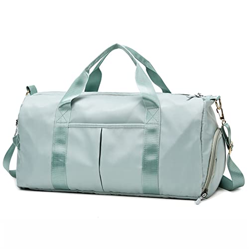 AQQWWER Damen Sporttasche Sporttaschen Wasserdichtes Nylon Outdoor Sport Training Fitness Reisen Yoga Ultraleichte Tasche Männer Frauen Handtasche mit Schuhfach (Color : Light Green) von AQQWWER