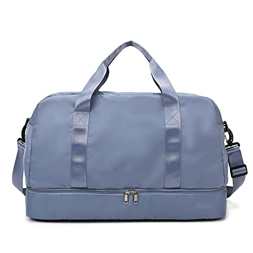 AQQWWER Damen Sporttasche Trocken- und Nasstrennung Reisetasche Damen Seesack Handtaschen Damen Fitness Sporttasche Gepäck Organizer Yogatasche Wochenendtasche (Color : Dark Blue) von AQQWWER