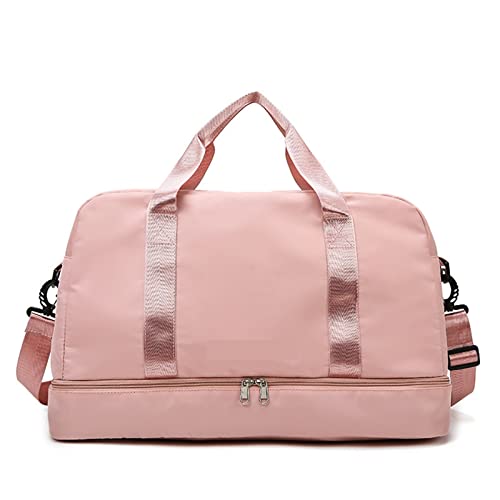 AQQWWER Damen Sporttasche Trocken- und Nasstrennung Reisetasche Damen Seesack Handtaschen Damen Fitness Sporttasche Gepäck Organizer Yogatasche Wochenendtasche (Color : Pink) von AQQWWER