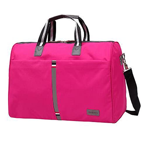 AQQWWER Damen Sporttasche wasserdichte Männer Reisetasche Faltbare tragbare Umhängetaschen Frauen Reisegepäcktasche Große Kapazität Reisetasche (Color : Pink) von AQQWWER