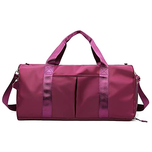 AQQWWER Damen Sporttasche wasserdichte Yoga-Sporttasche Große Reiseschulter Damenhandtaschen Fitnessstudio Fitnesstraining Taschen mit hoher Kapazität und Schuhfach (Color : Rose red) von AQQWWER