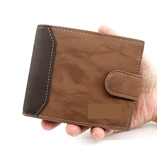 AQQWWER Geldbörsen für Damen Brand Men Wallet hasp Three fold Male Clutch Bag Zipper Coin Pocket Vintage Money Purses New Card Holder Purse (Color : Auburn) von AQQWWER