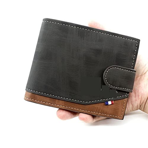 AQQWWER Geldbörsen für Damen Brand Men Wallet hasp Three fold Male Clutch Bag Zipper Coin Pocket Vintage Money Purses New Card Holder Purse (Color : Black) von AQQWWER