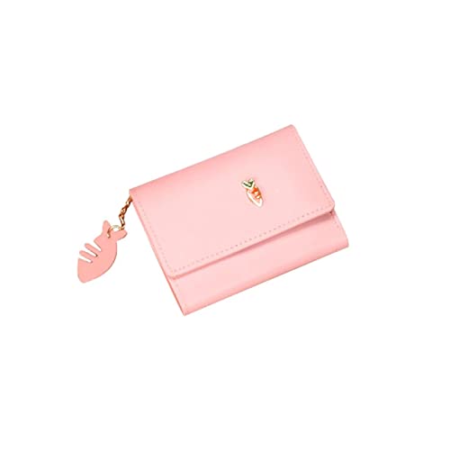 AQQWWER Geldbörsen für Damen Brieftasche Frauen Kurze Stil Damen Brieftasche Mini Studentenversion Kleine Handtasche Münze Slim Gurse Kartenhalter Tasche (Color : Pink) von AQQWWER