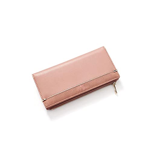 AQQWWER Geldbörsen für Damen Brieftasche Frauen Lange Damen Geldbörse Clutch Leder Brieftasche Weibliche Designer Frauen Geldbörse Mädchen Münze Tasche (Color : Pink) von AQQWWER