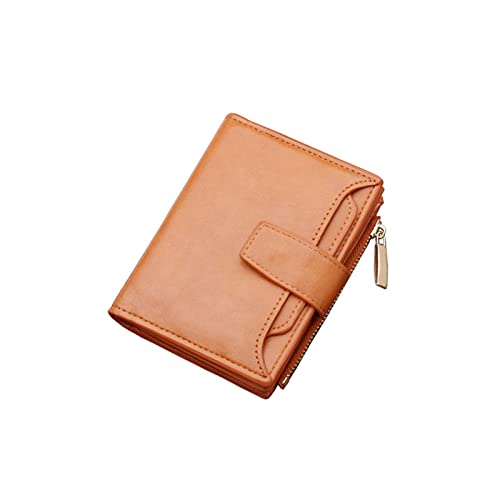 AQQWWER Geldbörsen für Damen Brieftasche Kurze Geldtasche Pu. Leder-Business-Kreditkartenhalter-Geldbörsen-Fall-Hase/Reißverschluss-Tasche (Color : Orange) von AQQWWER