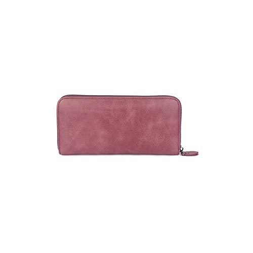 AQQWWER Geldbörsen für Damen Brieftaschen, Lange Vintage Frauen Reißverschluss Brieftaschen aus echtem Leder Kupplung Geldbörsen, stilvoll, einfach (Color : Pink) von AQQWWER