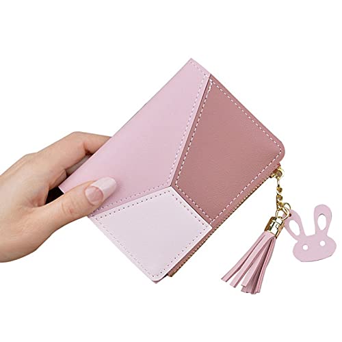 AQQWWER Geldbörsen für Damen Damen Brieftasche Kleine Leder Brieftasche Karten Fall Damen Brieftasche Brieftasche Brieftasche (Color : Pink) von AQQWWER