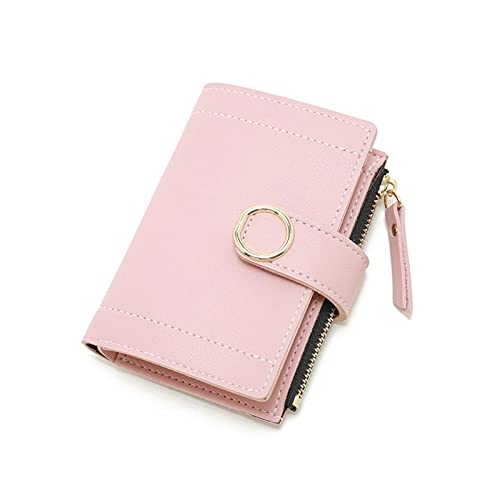 AQQWWER Geldbörsen für Damen Damen Brieftasche Kurze münz geldbörse Mode Wallet Dame Karten Tasche Brieftasche weibliche Schnalle Mini (Color : Pink) von AQQWWER