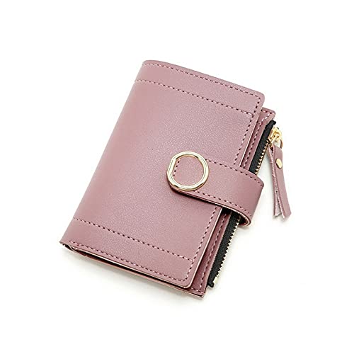 AQQWWER Geldbörsen für Damen Damen Brieftasche Kurze münz geldbörse Mode Wallet Dame Karten Tasche Brieftasche weibliche Schnalle Mini (Color : Pink 1) von AQQWWER