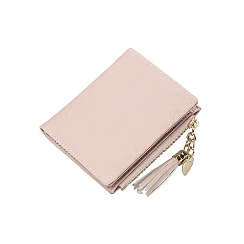 AQQWWER Geldbörsen für Damen Damen Brieftasche Kurze münze geldbörse Mode Card case kleine Damen Brieftasche weibliche Schnalle Mini Kupplung (Color : Pink) von AQQWWER