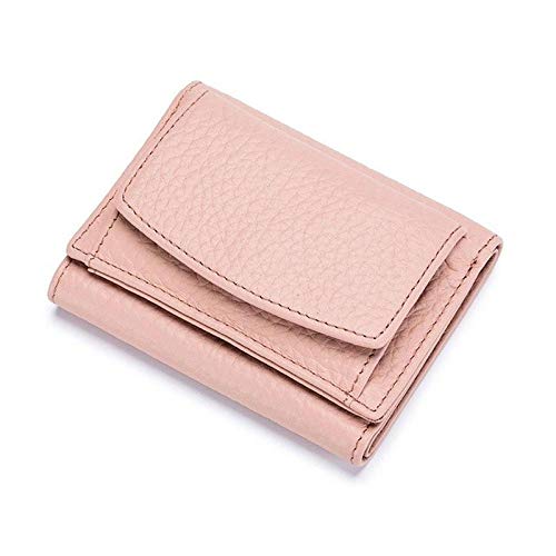 AQQWWER Geldbörsen für Damen Echtes Leder Frauen Brieftasche Münze Geldbörse Weibliche Leder Brieftasche (Color : Pink) von AQQWWER