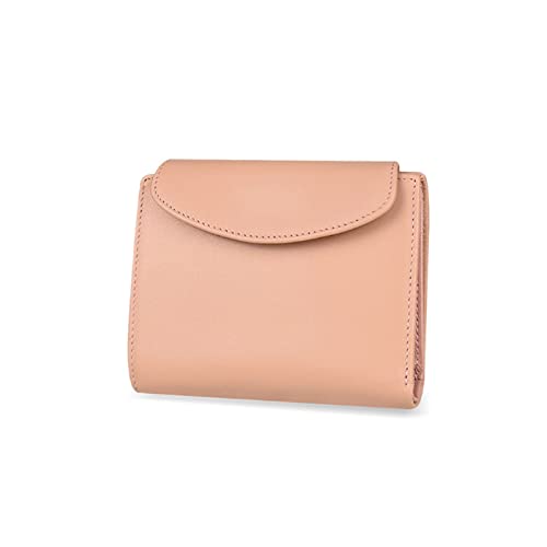 AQQWWER Geldbörsen für Damen Echtes Leder Frauen Brieftasche Weibliche Kleine Dame Walet Tasche Kurze Münzbörse (Color : Pink) von AQQWWER