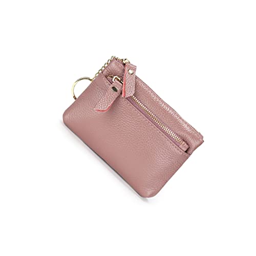 AQQWWER Geldbörsen für Damen Echtes Leder Frauen Münze Geldbörse Reißverschlusstasche für Damen Multifunktions Weibliche Schlüsselbörse (Color : Pink) von AQQWWER