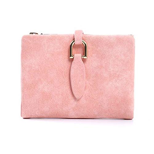AQQWWER Geldbörsen für Damen Er Short-Kupplungs-Mappe Kleine Matte Frauen Wallet Weibliche Handtasche (Color : Pink) von AQQWWER