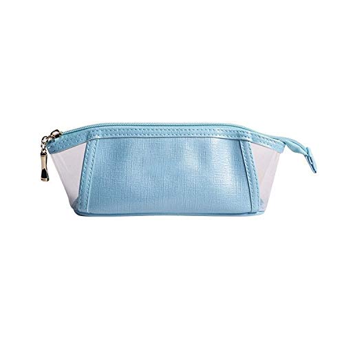 AQQWWER Geldbörsen für Damen Frau Brieftasche, wasserdichte Reise-Kosmetik-Aufbewahrungstasche Toilettenartikelfunktion Handtasche (Color : Blue) von AQQWWER