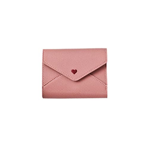 AQQWWER Geldbörsen für Damen Frauen Brieftasche Kurzfrauen Münze Geldbörse Mode Brieftaschen Für Frau Kartenhalter Kleine Damen Brieftasche Weibliche Haspe Mini Clutch (Color : Pink) von AQQWWER
