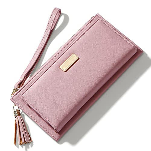 AQQWWER Geldbörsen für Damen Frauen Brieftasche Limited Clearance Soft Pu. Leder Telefon Tasche Dame Mode Weibliche Lange Geldbörsen (Color : Pink) von AQQWWER