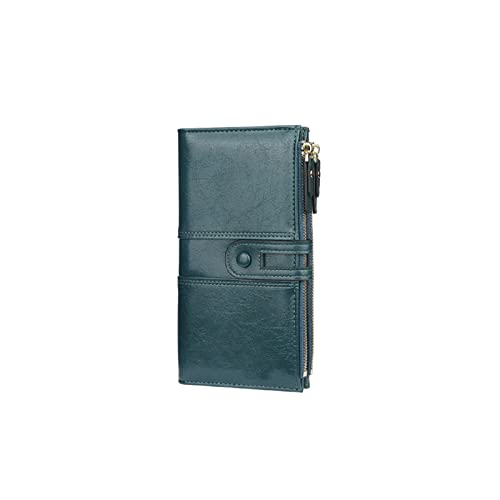 AQQWWER Geldbörsen für Damen Frauen Brieftaschen Mode Lange Leder Top Qualität Karteninhaber Klassische Weibliche Geldbörse Reißverschluss Brieftasche für Frauen (Color : Blue) von AQQWWER
