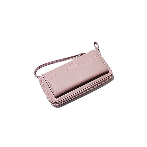 AQQWWER Geldbörsen für Damen Frauen Geldbörse Große Kapazität Frauen Geldbörse Brieftasche Weibliche Damen Telefon Kupplung Karten Halter Tasche (Color : Pink) von AQQWWER