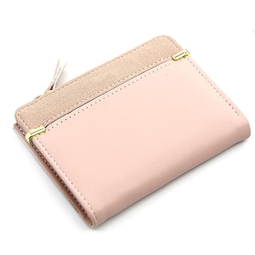 AQQWWER Geldbörsen für Damen Frauen Geldbörse Kurze Frauen Münze Geldbörse Mode Brieftaschen for Frau Kartenhalter Kleine Damen Brieftasche Weibliche Haspe Mini Clutch for Mädchen (Color : Light pink von AQQWWER