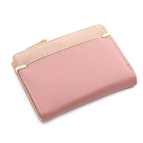 AQQWWER Geldbörsen für Damen Frauen Geldbörse Kurze Frauen Münze Geldbörse Mode Brieftaschen for Frau Kartenhalter Kleine Damen Brieftasche Weibliche Haspe Mini Clutch for Mädchen (Color : Dark pink von AQQWWER