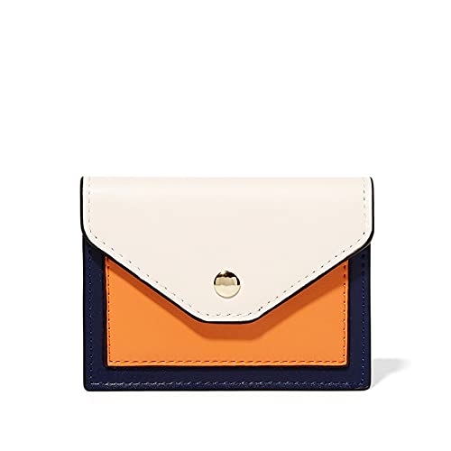 AQQWWER Geldbörsen für Damen Frauen Geldbörse Kurzes Kleines Leder Kreditkartenkoffer Slim Umschlag Frauen Brieftasche Geldbörse Mode Kupplung (Color : Blue) von AQQWWER