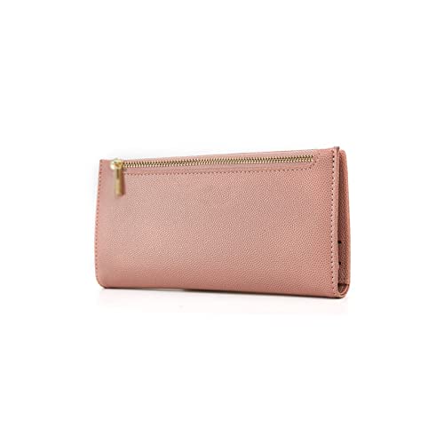 AQQWWER Geldbörsen für Damen Frauen Geldbörsen Mode Lange Reißverschluss Münze Geldbörse Geld Tasche Kreditkartenhalter Weibliche Handtasche (Color : Pink) von AQQWWER