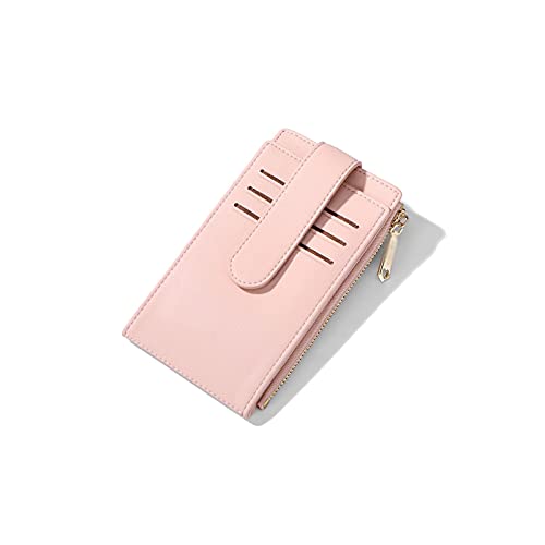 AQQWWER Geldbörsen für Damen Frauen Geldbörsen Münze Geldbörse Leder Kartenhalter Brieftasche Damen Kreditkarte Geldbörsen Zipper Geld Tasche (Color : Pink) von AQQWWER