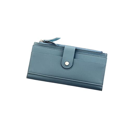 AQQWWER Geldbörsen für Damen Frauen Lange Brieftaschen Befestigungser Hasp Pu. Leder Brieftasche Mode Weibliche Geldbörse Kupplung Geld Frauen Brieftasche Münze Geldbörse (Color : Blue) von AQQWWER