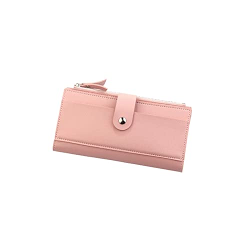 AQQWWER Geldbörsen für Damen Frauen Lange Brieftaschen Befestigungser Hasp Pu. Leder Brieftasche Mode Weibliche Geldbörse Kupplung Geld Frauen Brieftasche Münze Geldbörse (Color : Pink) von AQQWWER