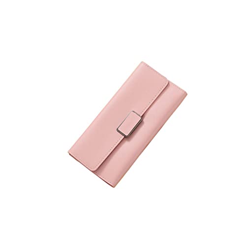 AQQWWER Geldbörsen für Damen Frauen Lange Brieftaschen PU Leder Geld Tasche Kartenhalter Weibliche Telefon Tasche Münz Geldbörse (Color : Pink) von AQQWWER