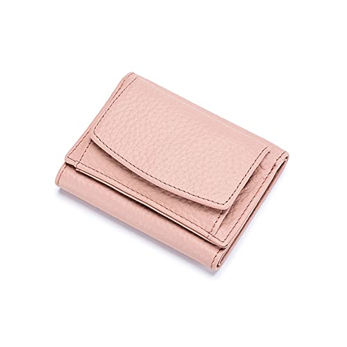 AQQWWER Geldbörsen für Damen Frauen Leder Brieftasche Kleine Leder Münze Geldbörse Karten Fall Große Geldtasche Tragbare Kupplung (Color : Pink) von AQQWWER