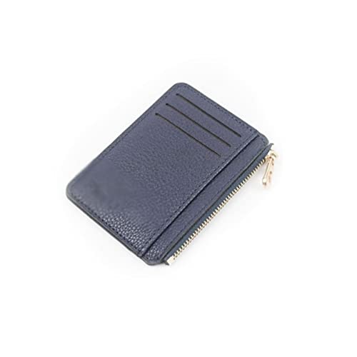 AQQWWER Geldbörsen für Damen Frauenkartenhalter Pu. Leder-Unisex-Reißverschluss-Visitenkarten-Kastenkredit-Mini-Karten-Tasche (Color : Blue) von AQQWWER