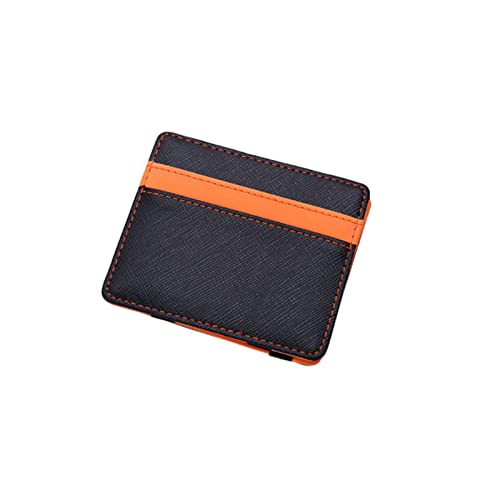 AQQWWER Geldbörsen für Damen Geldbörsen Pu. Leder Brieftasche Brieftasche Check Muster Kartentasche Zwei Falten Brieftasche, 1 Stück (Color : Orange) von AQQWWER