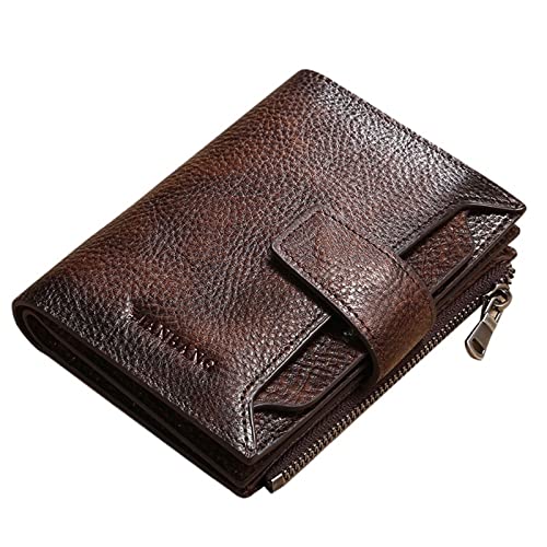 AQQWWER Geldbörsen für Damen Genuine Leather Men Wallet Coin Purse Small Card Holder Male Wallet Pocket Short Wallet (Color : MBQ3837BF) von AQQWWER