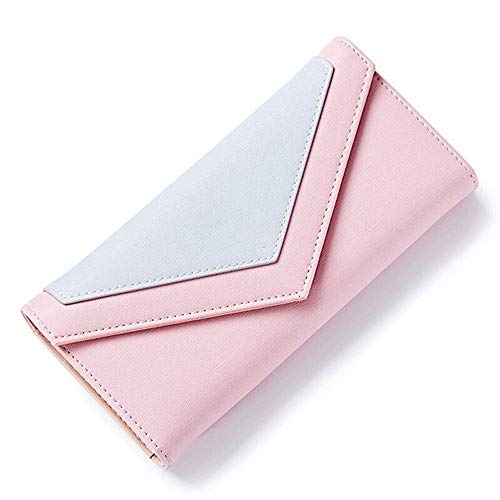AQQWWER Geldbörsen für Damen Hülle Brieftasche Frauen Marke Weibliche Brieftasche Kartenhalter Telefon Münze Tasche Damen Geldbörse (Color : Pink) von AQQWWER