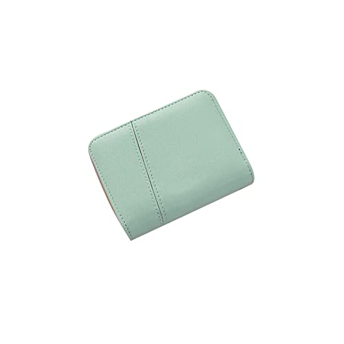 AQQWWER Geldbörsen für Damen Kleine Brieftasche Weibliche Kurze frische Spleiß Reißverschluss Münze Geldbörse Multi-Card Große Kapazität Brieftasche Geldtasche (Color : Green) von AQQWWER