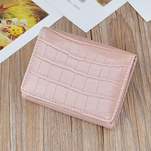 AQQWWER Geldbörsen für Damen Kleine Frauen Brieftasche Massivfarbe PU Leder Kurze Weibliche Brieftasche Mini Münze Geldbörse Karteninhaber Für Frau Damen Geld Tasche (Color : Pink) von AQQWWER