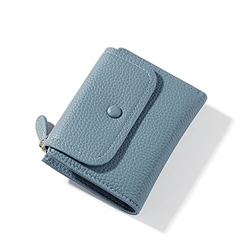 AQQWWER Geldbörsen für Damen Kleine PU-Leder Frauen Brieftasche Mini Dame Münze Geldbörse Tasche Gelb Weibliche Brieftasche Mädchen Geldbörse Frauen Geldbörse (Color : Blue) von AQQWWER