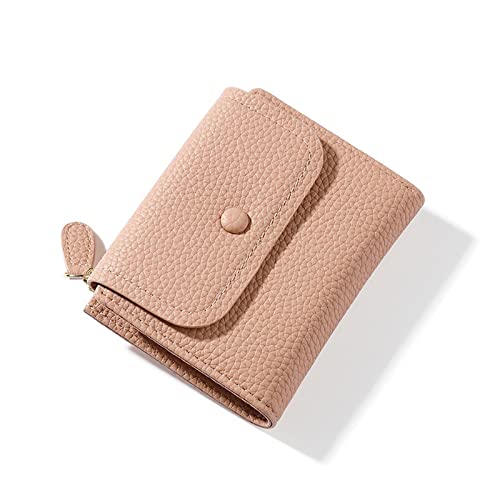 AQQWWER Geldbörsen für Damen Kleine PU-Leder Frauen Brieftasche Mini Dame Münze Geldbörse Tasche Gelb Weibliche Brieftasche Mädchen Geldbörse Frauen Geldbörse (Color : Pink) von AQQWWER
