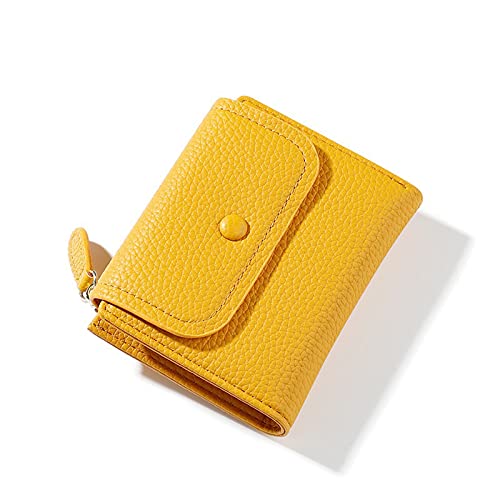 AQQWWER Geldbörsen für Damen Kleine PU-Leder Frauen Brieftasche Mini Dame Münze Geldbörse Tasche Gelb Weibliche Brieftasche Mädchen Geldbörse Frauen Geldbörse (Color : Yellow) von AQQWWER