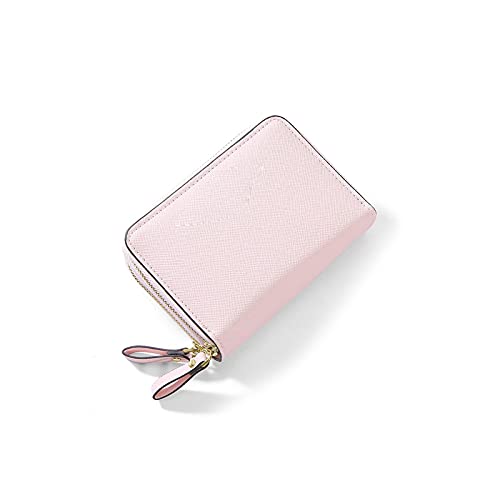 AQQWWER Geldbörsen für Damen Kurzfristige Geldbörse für Frau Kleine Brieftaschen Leder Münzbörse Damen Haspe Weibliche Brieftasche Mini für Karteninhaber (Color : Pink) von AQQWWER