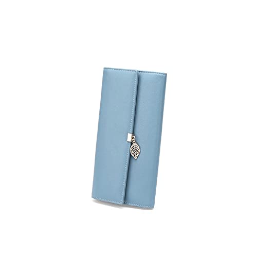 AQQWWER Geldbörsen für Damen Lange Frauen Brieftasche Weibliche Geldbörsen Münze Geldbörse Kartenhalter Brieftaschen Für Frauen PU-Leder Damen Clutch Geld Tasche (Color : Blue) von AQQWWER