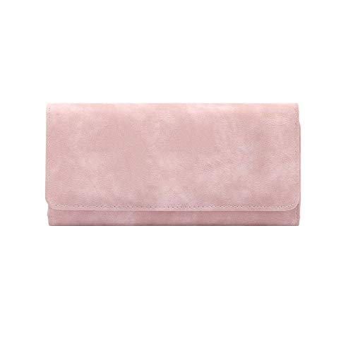 AQQWWER Geldbörsen für Damen Lange Wallet Female Sektion Neue Art und Weise einfache Nette kleine Persönlichkeit Folding Wallet (Color : Long pink) von AQQWWER