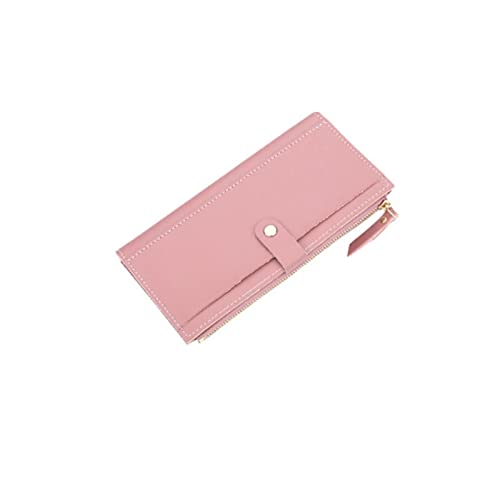 AQQWWER Geldbörsen für Damen Lange solide Frauen Brieftaschen Mode Haspe Leder Brieftasche Weibliche Geldbörse Kupplung Geld Frauen Geldbörse Münze Geldbörse Quaste (Color : Pink) von AQQWWER