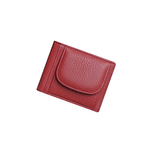 AQQWWER Geldbörsen für Damen Leder Frauen Geldbörsen mit Münztasche Vintage Geldbörsenfunktion Rot Echtes Leder Brieftasche mit Kartenhalter von AQQWWER