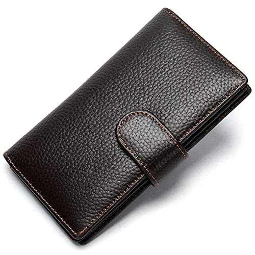 AQQWWER Geldbörsen für Damen Luxury Brand Genuine Leather Men Wallet Male Long Clutch Lady Walet Money Bag Men Coin Purse Card Holder von AQQWWER
