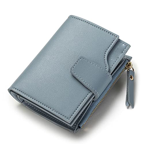 AQQWWER Geldbörsen für Damen Massivfarbe Frauen Kurze Brieftasche Kurze Reißverschluss Geldbörse Geld Tasche Leder Münze Geldbörse Damen Brieftasche Weibliche Haspe Mini Clutch for Mädchen (Color : B von AQQWWER