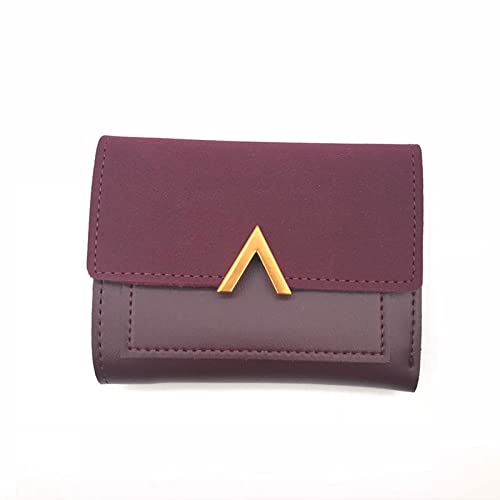 AQQWWER Geldbörsen für Damen Matte Brieftasche Frauen Leder Kleine Reißverschluss Weibliche Münze Geldbörse Schlanke Kurzfrauen Geldbörsen und Geldbörsen for Kreditkarteninhaber HASP (Color : Red) von AQQWWER